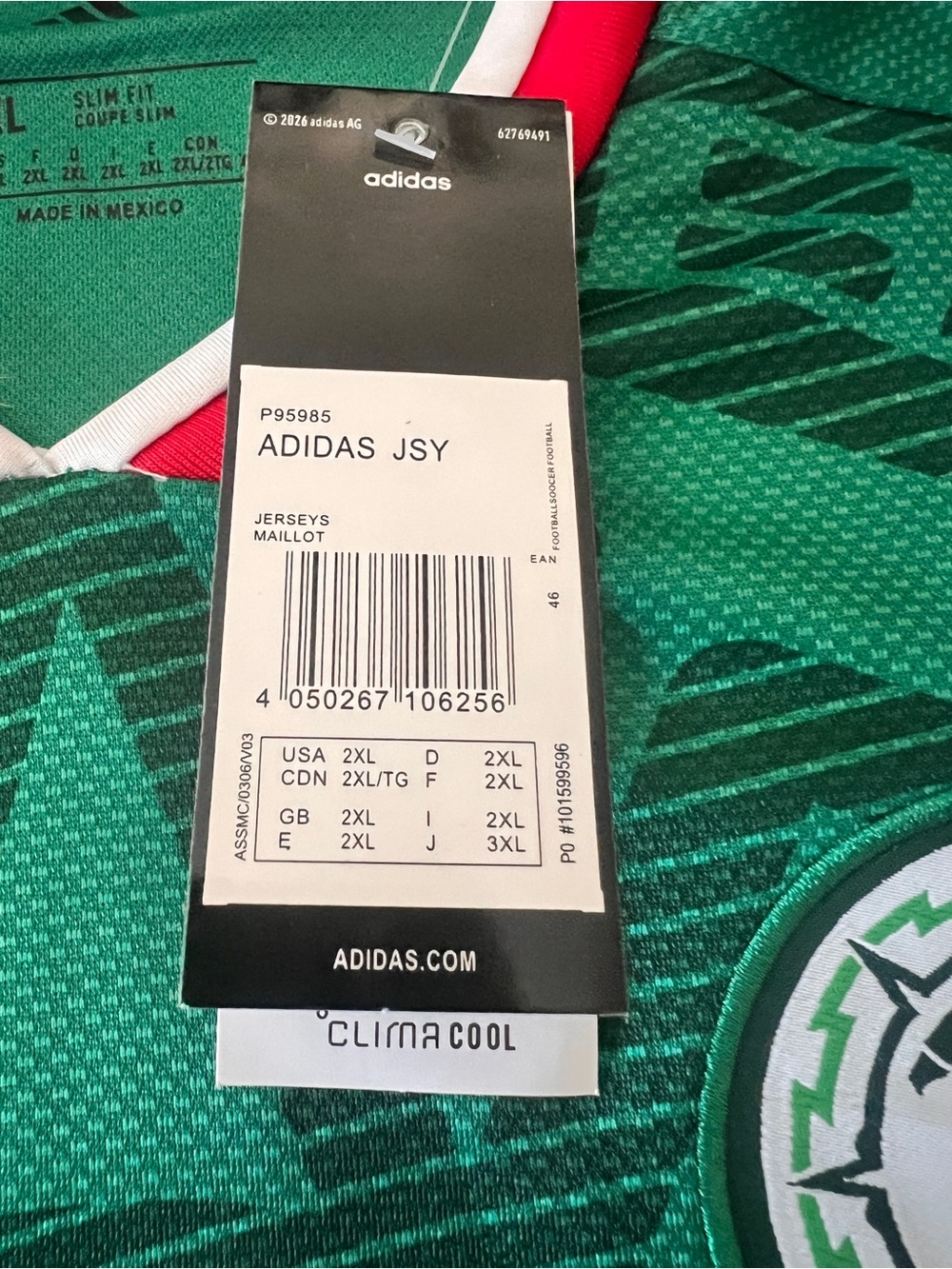 Adidas Mexico Green Red Soccer Jersey| XXL fits like a Men’s Large - Picture 9 of 13